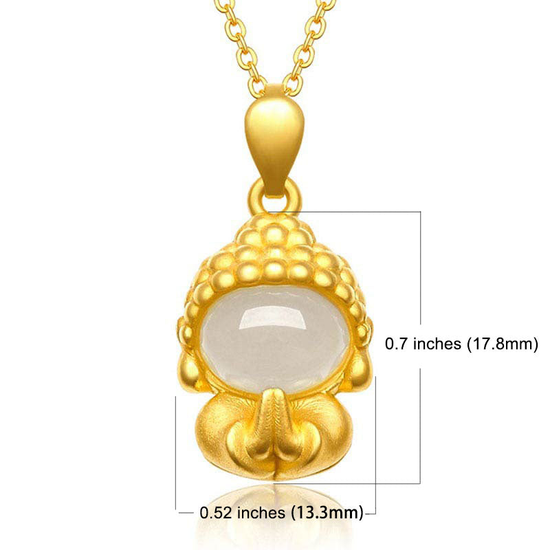 KarmaRipple's Ivory Jade Buddha Success Necklace Pendant p3