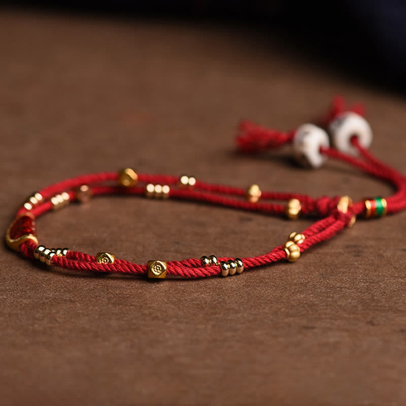 KarmaRipple's Handmade Cinnabar Dumplings Design Fortune Woven Red Rope Bracelet p6