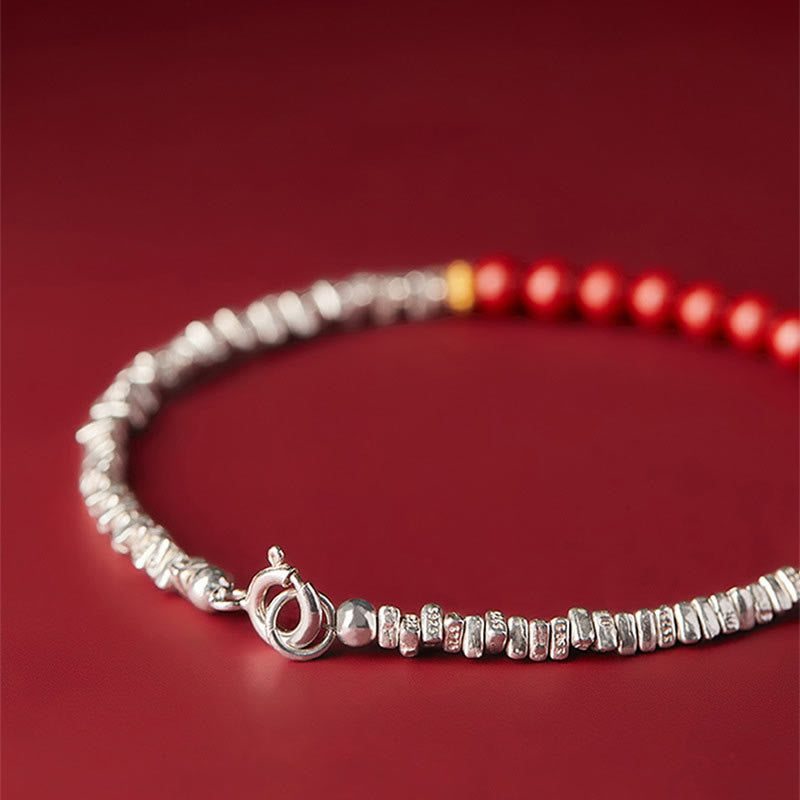 KarmaRipple's 925 Sterling Silver Cinnabar Fu Character Blessing Bracelet p7