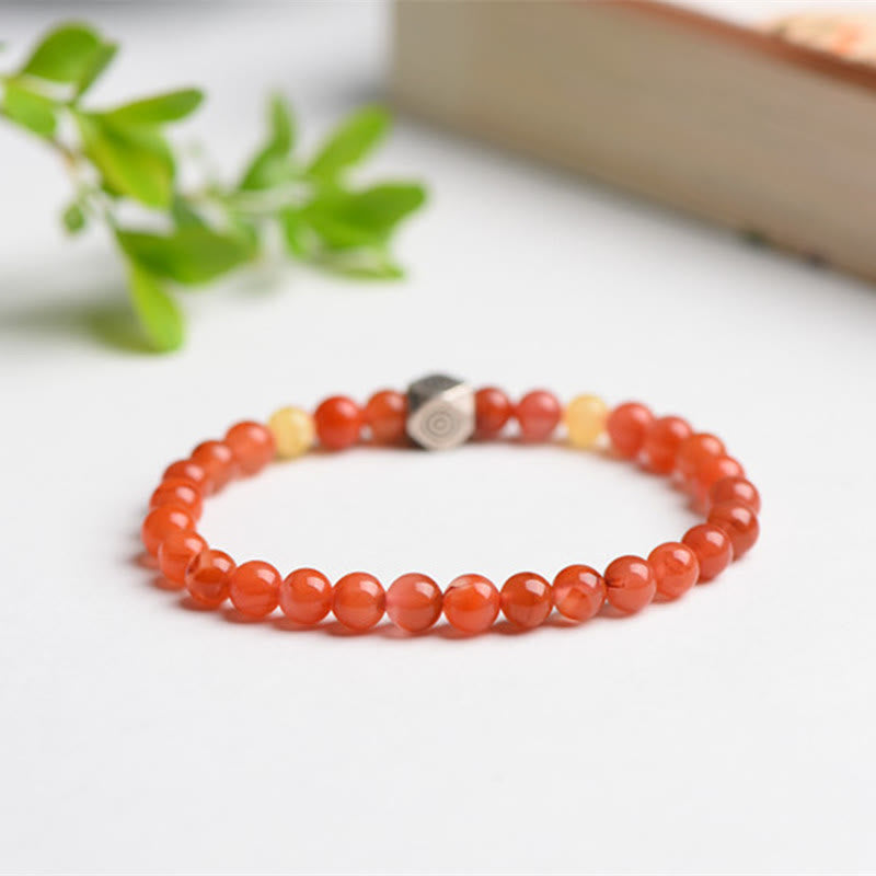 KarmaRipple's 925 Sterling Silver Chinese Zodiac Natal Buddha Amulet Red Agate Amber Self-acceptance Bracelet p6