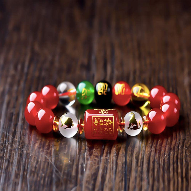 KarmaRipple's Chinese Zodiac Feng Shui Obsidian Five-Element Wealth Porsperity Bracelet p40