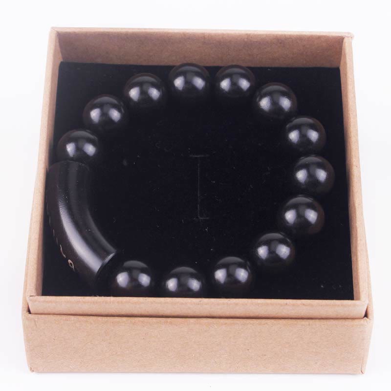 KarmaRipple's 999 Sterling Silver Ebony Wood Om Mani Padme Hum Inlaid Balance Bracelet p9