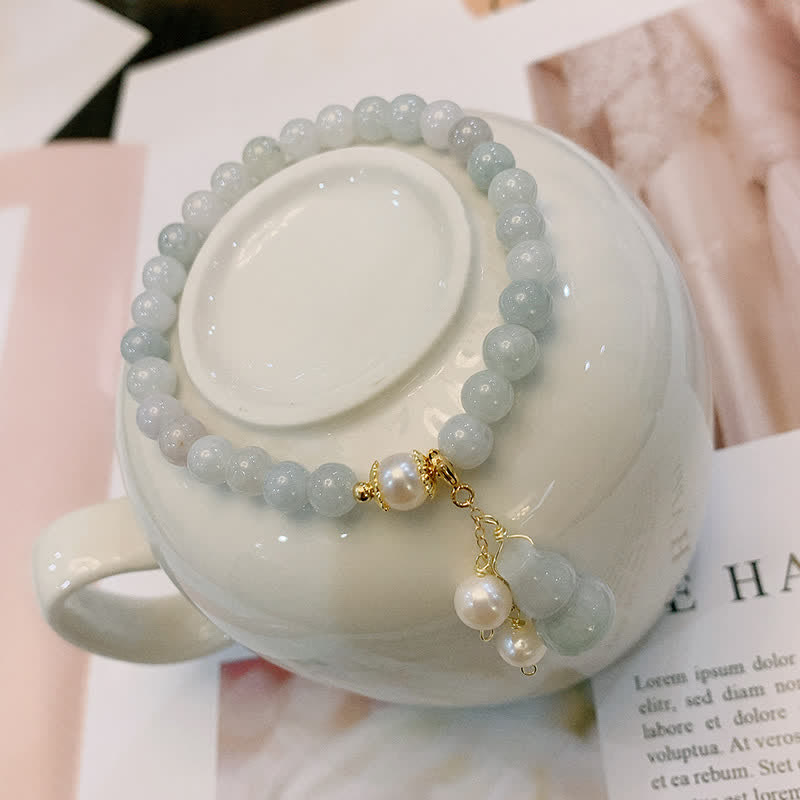 KarmaRipple's Authentic Jade Pearl Gourd Prosperity Fortune Bracelet p6