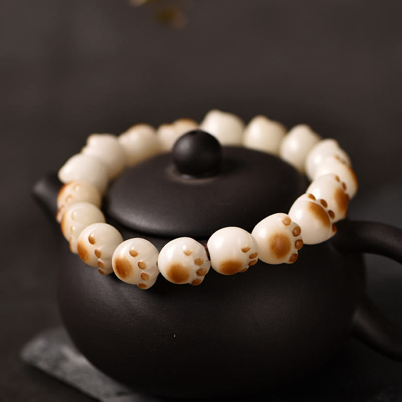 KarmaRipple's Cute Cat Paw Claw Bodhi Seed Peace Bracelet p9