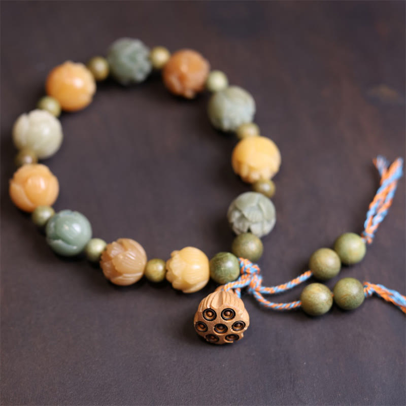 KarmaRipple's Bodhi Seed Lotus Green Sandalwood Wisdom Balance Bracelet p4