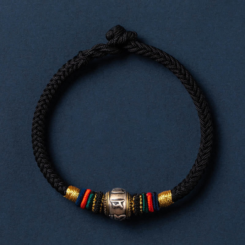 KarmaRipple's 925 Sterling Silver Tibet Handmade Om Mani Padme Hum Fortune Protection King Kong Weave Woven Bracelet p40