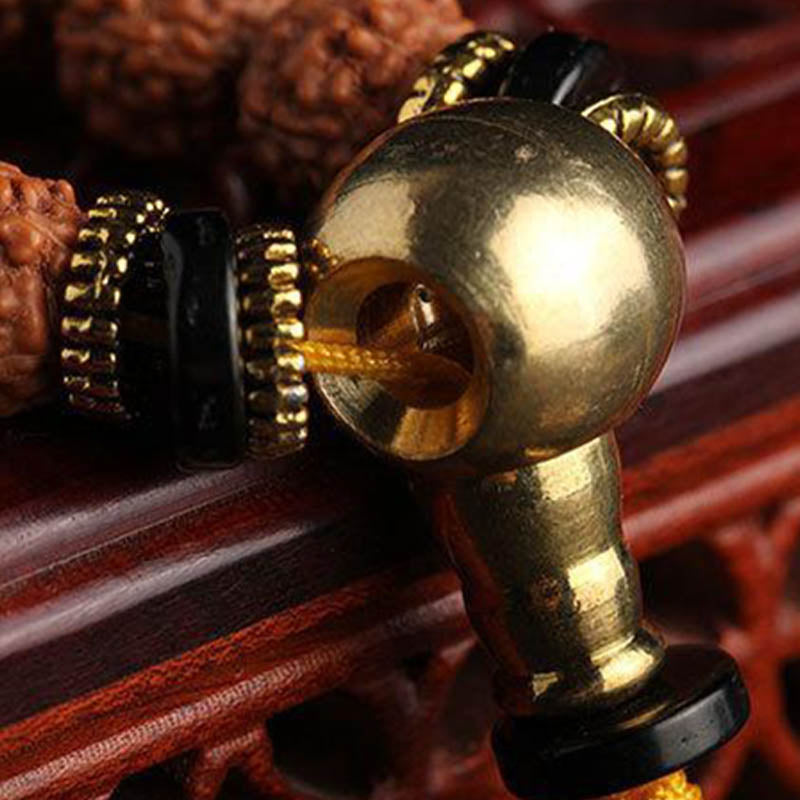 KarmaRipple's 108 Mala Beadwork Rudraksha Bodhi Seed Dzi Bead Fortune Wealth Bracelet p4
