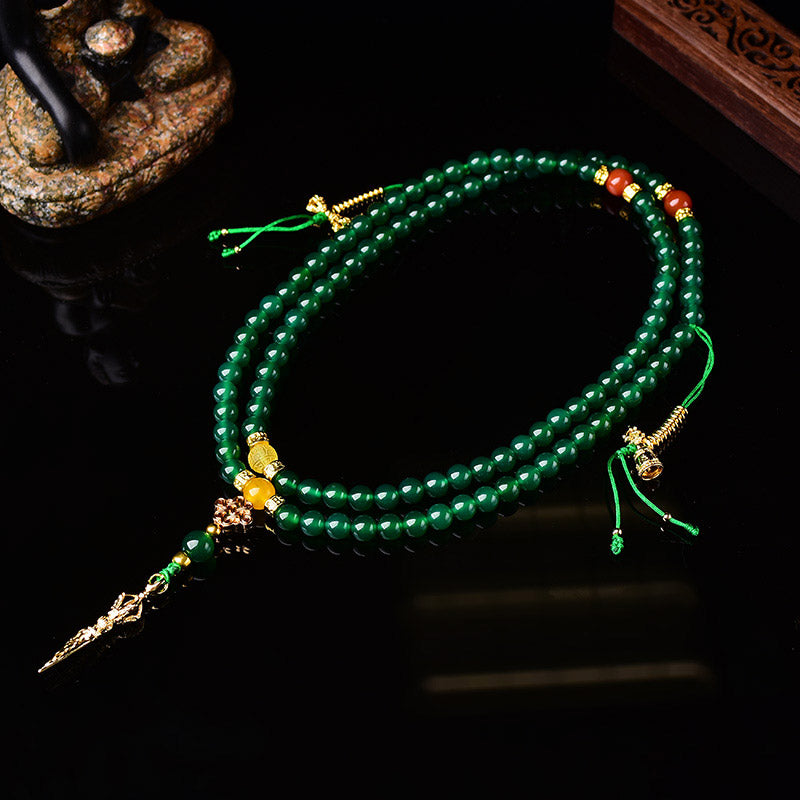 KarmaRipple's 108 Beadwork Authentic Green Agate Success Bracelet Mala p5