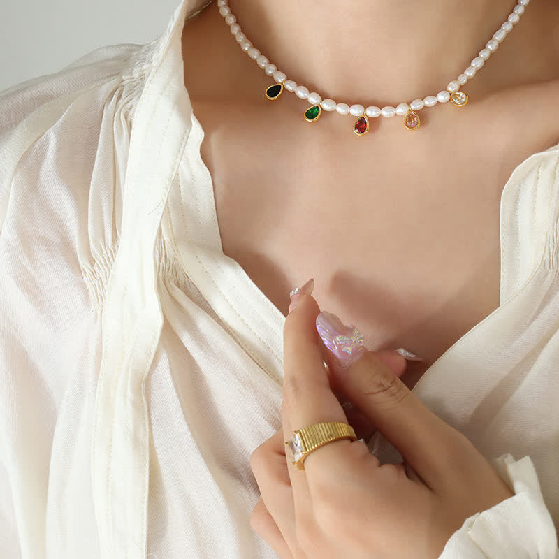 KarmaRipple's Pearl Gemstone Stone Purity Pendant Necklace p3