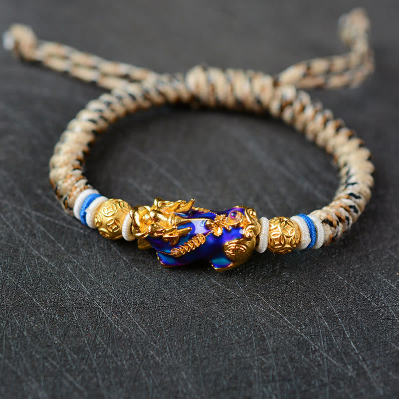 KarmaRipple's Feng Shui PiXiu Color Change Bronze Coin Beadwork Wealth String Bracelet p4
