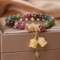 KarmaRipple's Authentic Colorful Tourmaline Flower Bead Love Bracelet