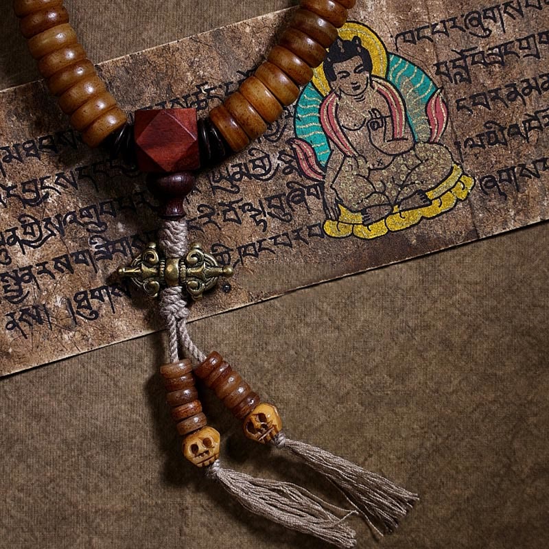 KarmaRipple's Tibetan 108 Mala Beadwork Yak Bone Dzi Bead PiXiu Nine Palaces Eight Diagrams Balance Bracelet p18