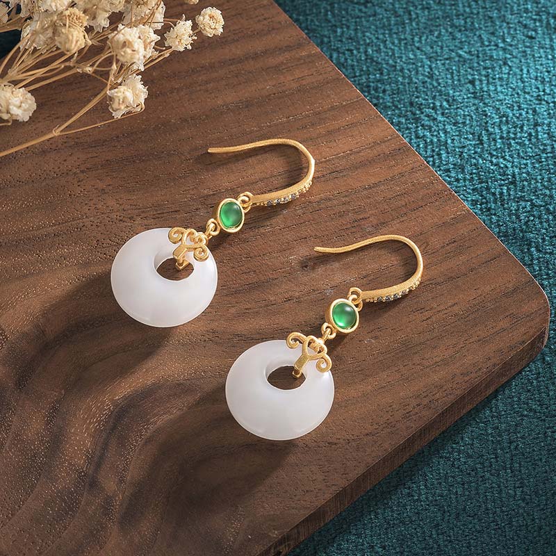 KarmaRipple's FengShui Ivory Jade Blessing Drop Earrings p18