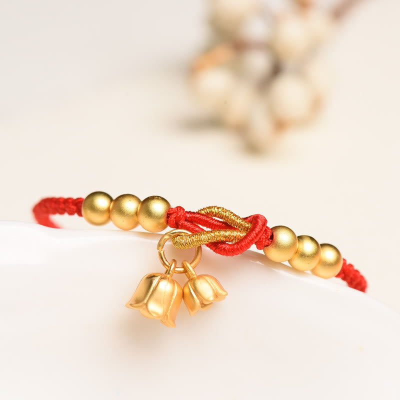KarmaRipple's Handcrafted Lily Of The Valley Flower Talisman Design Fortune Protection Woven Bracelet p5