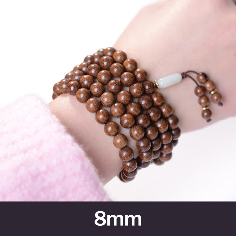 KarmaRipple's 108 Mala Beadwork Rosewood Jade Calm Bracelet p17