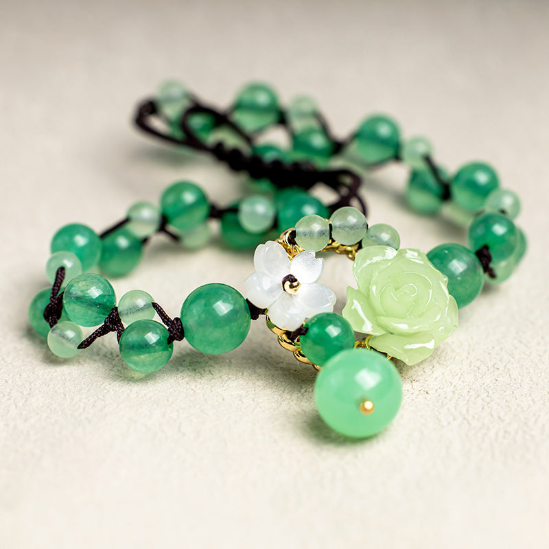 KarmaRipple's Financial Success Jade Woven Weave Prosperity Abundance Anklet p6