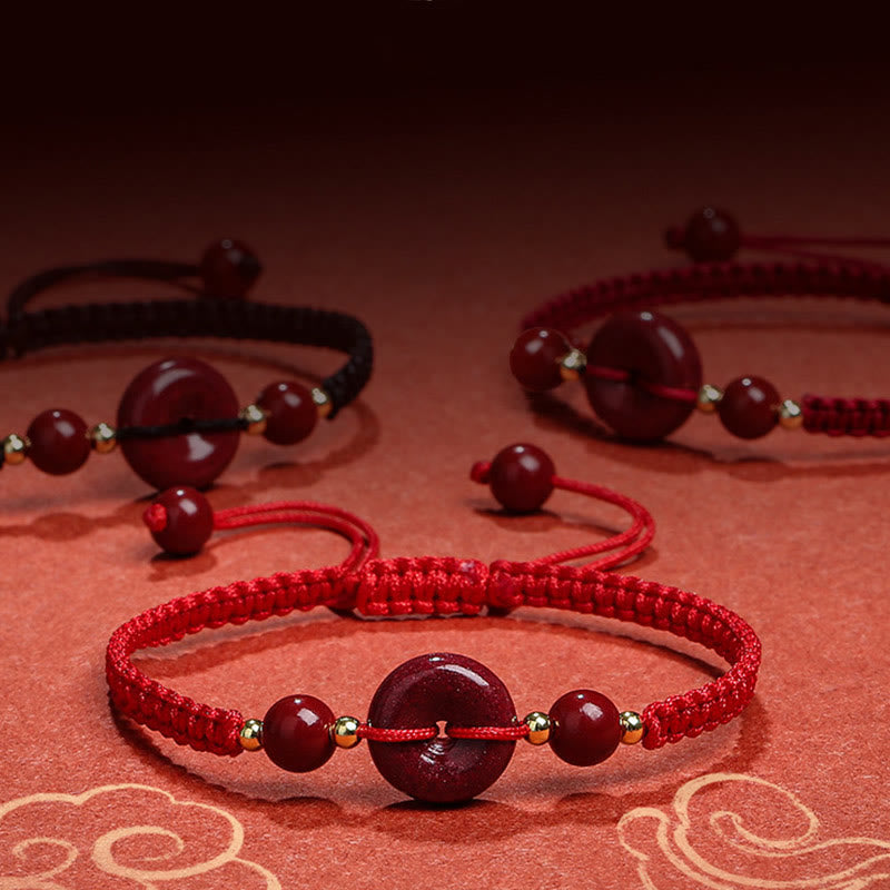 KarmaRipple's Authentic Cinnabar Peace Buckle Blessing String Bracelet p16