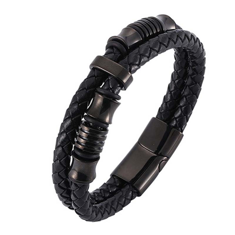 KarmaRipple's Layered Leather Weave Fortune Bracelet p1