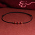 Three Cinnabar Bead / Black / Anklet(Anklet Circumference 21-27cm)