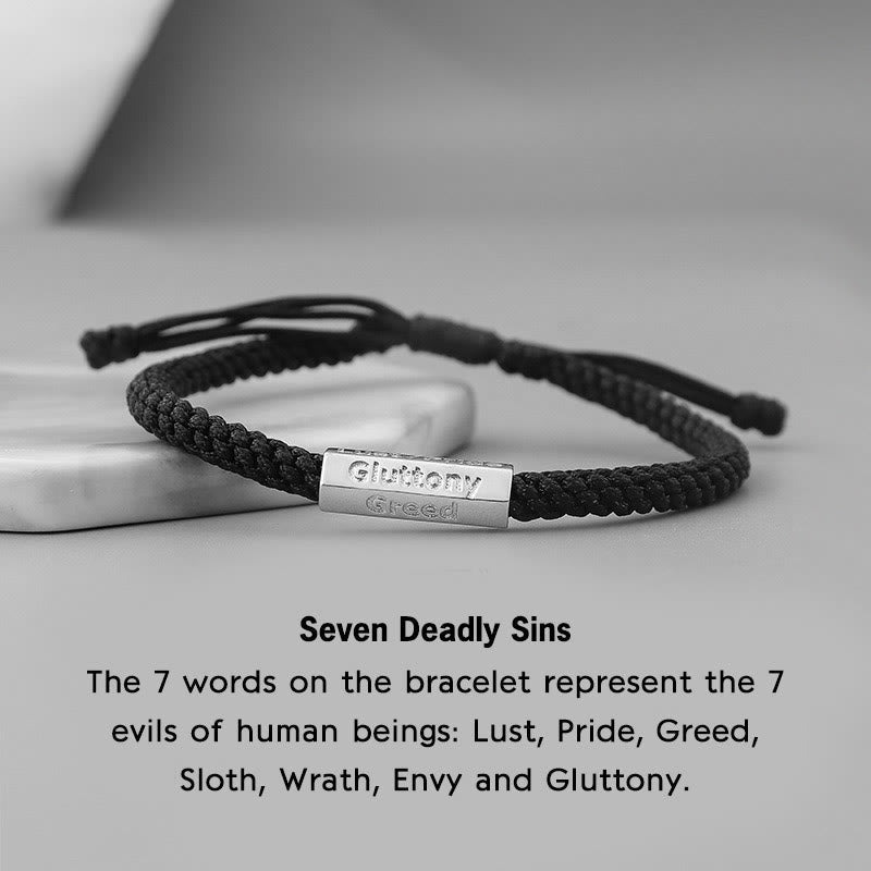 KarmaRipple's Seven Deadly Sins Seven Virtues Woven String Bracelet p1