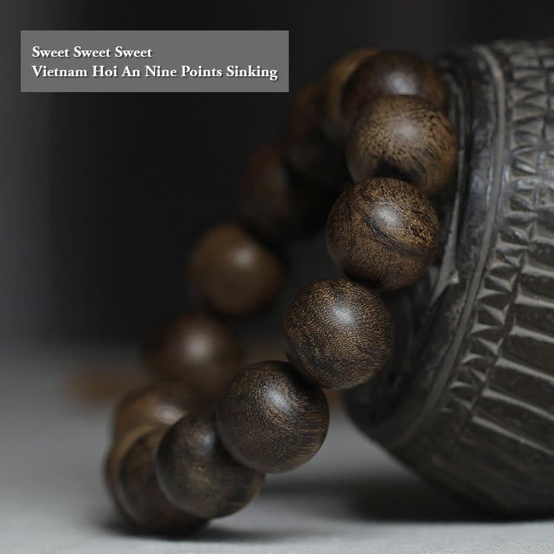 KarmaRipple's Nine Points Sinking Water Vietnam Hoi An Agarwood Peace Strength Bracelet p2