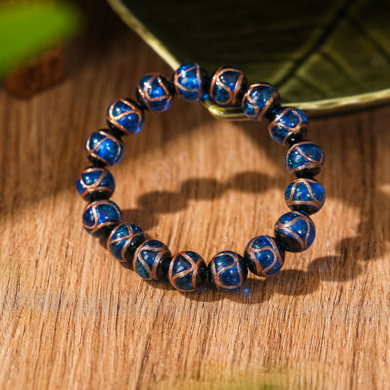KarmaRipple's Tibetan Classic Liuli Glass Bead Fortune Wealth Bracelet p20