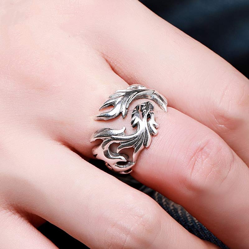 KarmaRipple's Dragon Pattern Protection Strength Adjustable Ring p6