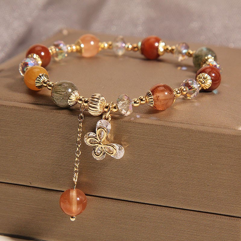 KarmaRipple's Authentic Fu Lu Shou Rainbow Gemstone Rutilated Quartz Wealth Butterfly Talisman Bracelet p5