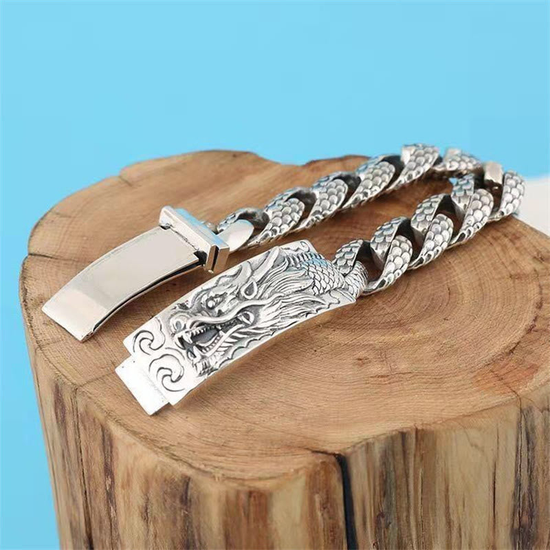 KarmaRipple's Retro Dragon Scale Pattern Engraved Protection Bracelet p12
