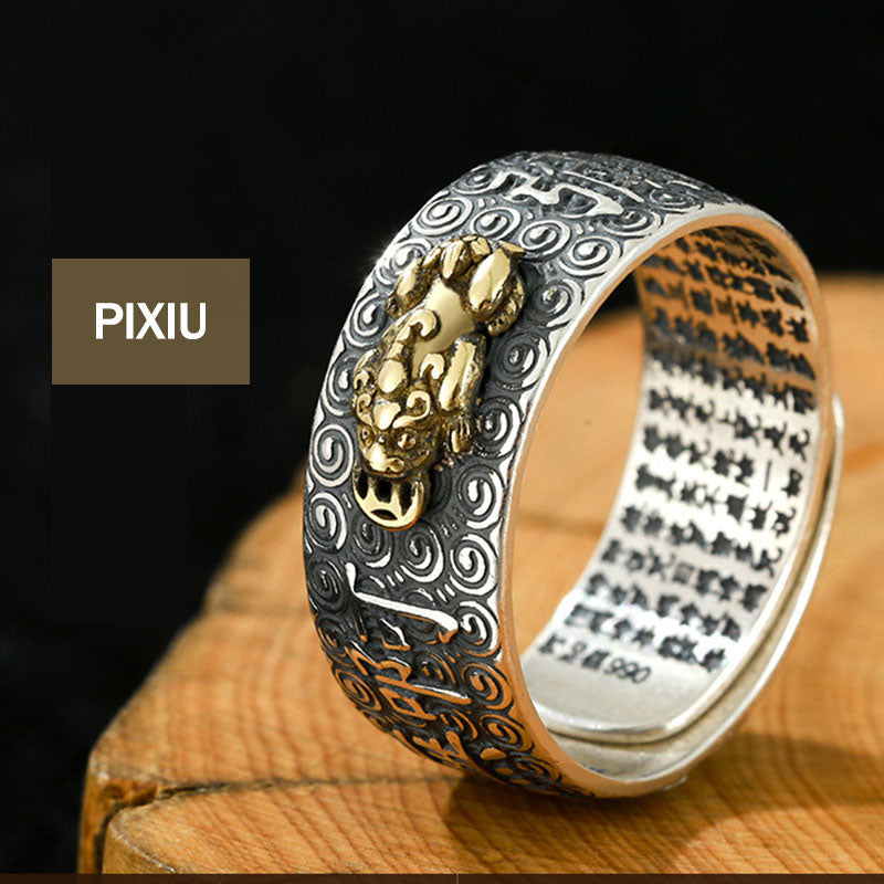 KarmaRipple's Chinese Zodiac Natal Buddha Wealth Fortune Adjustable Ring p1