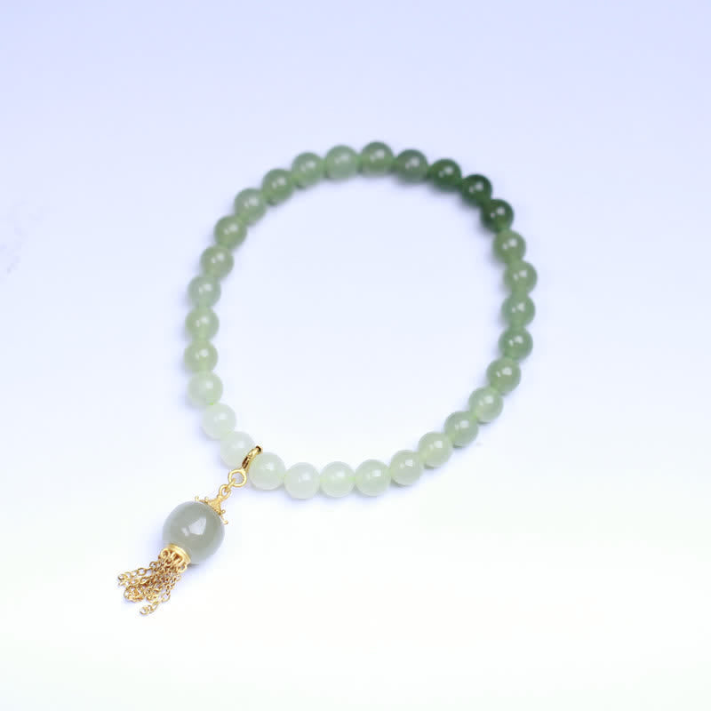 KarmaRipple's 925 Sterling Silver Hetian Jade Beaded Wealth Talisman Bracelet p8