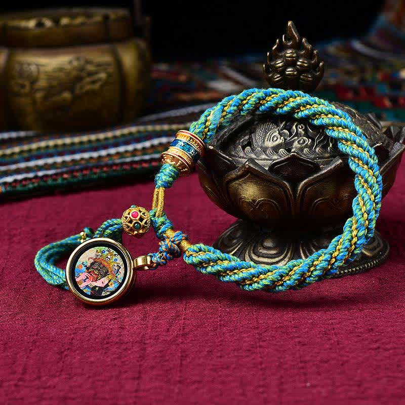 KarmaRipple's Tibetan Handmade Fortune Thangka Prayer Wheel Talisman Weave String Bracelet p40