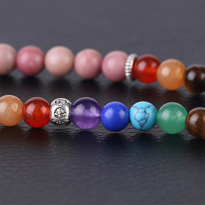 KarmaRipple's 108 Mala Beadwork Rhodonite Blue Gemstone Lazulite Balancing Bracelet p5