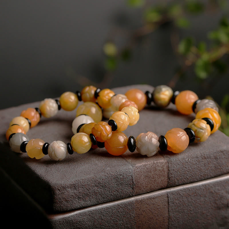 KarmaRipple's Golden Silk Jade Lotus Wealth Fortune Bracelet p4
