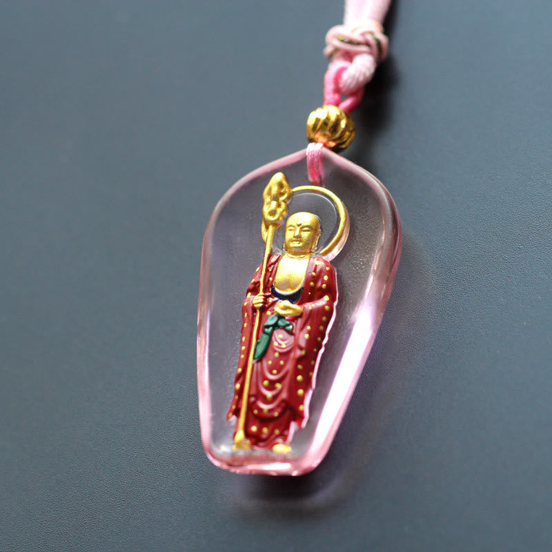 KarmaRipple's Ksitigarbha Buddha Liuli Gemstone Compassion Amulet Pendant Necklace p6