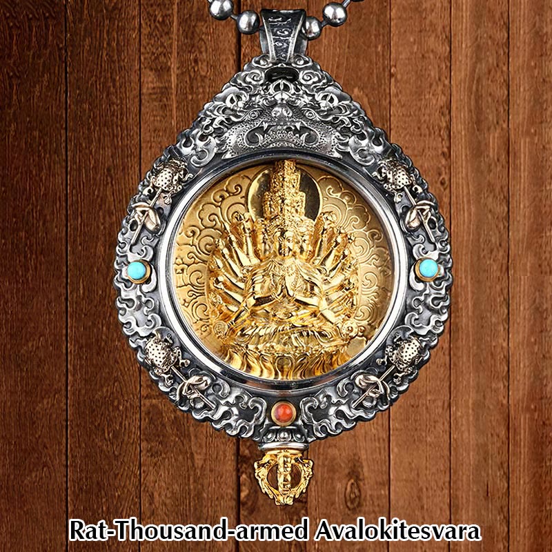 KarmaRipple's Chinese Zodiac Natal Buddha Thangka Nine Palaces Eight Diagrams Wealth Rotatable Pendant Necklace p1