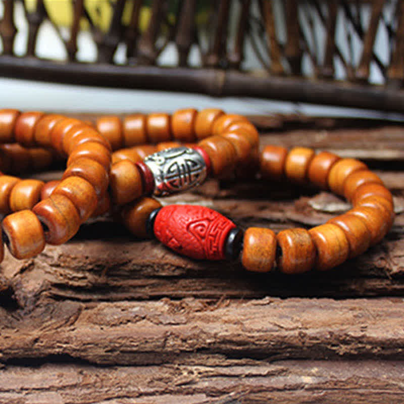 KarmaRipple's Tibetan Yak Bone Om Mani Padme Hum Strength Bracelet p11
