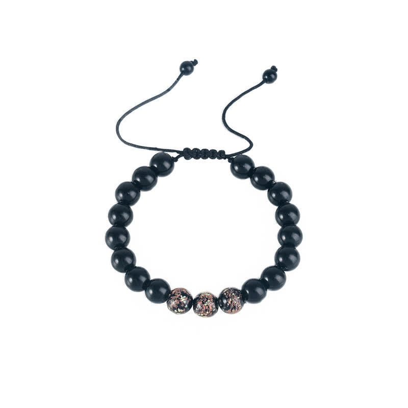 KarmaRipple's Black Obsidian Luminous Glowstone Strength Bracelet p12