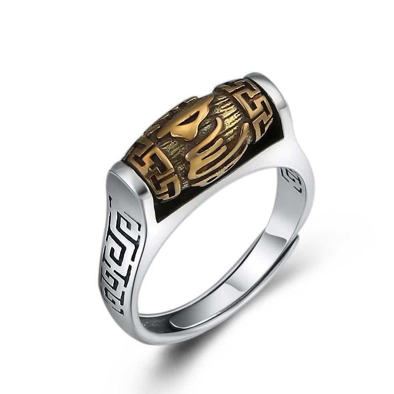 KarmaRipple's Tibet Om Mani Padme Hum Carved Design Purity Rotatable Ring p2