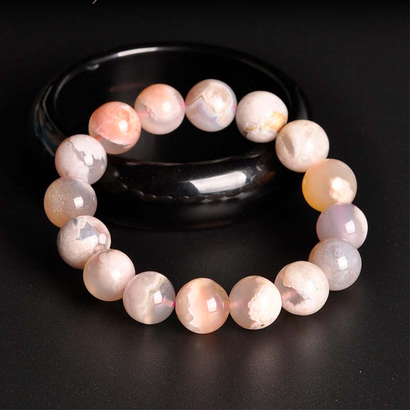 KarmaRipple's Sakura Agate Peace Blessing Bracelet p5