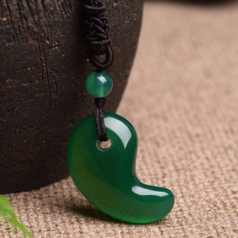 KarmaRipple's Red Agate Green Agate Moon Pattern Confidence Calm Pendant p7