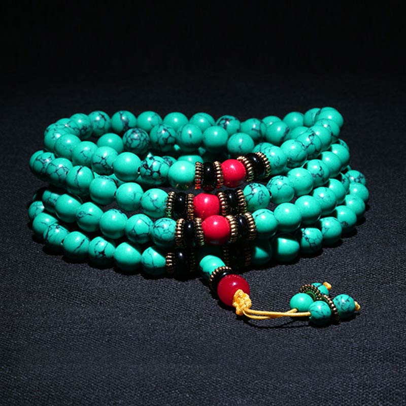 KarmaRipple's Tibetan Turquoise Balancing Mala Bracelet p6