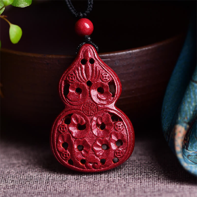 KarmaRipple's Laughing Buddha Yin Yang Chinese Zodiac Gourd Authentic Cinnabar Blessing Pendant Necklace p39