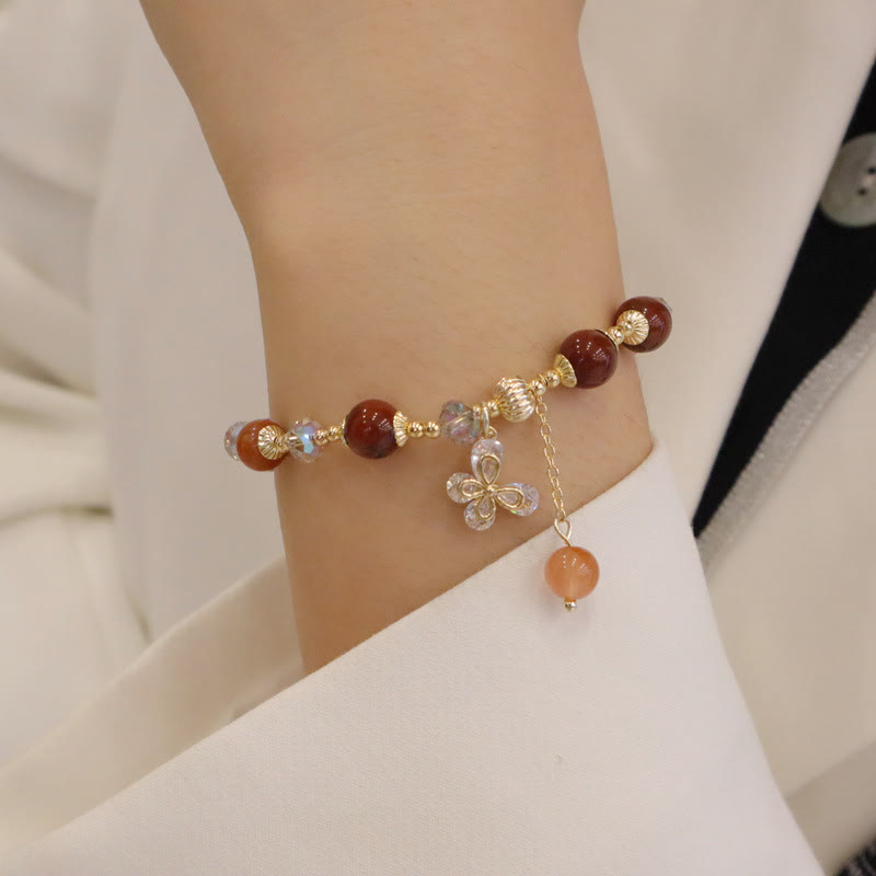 KarmaRipple's Authentic Fu Lu Shou Rainbow Gemstone Rutilated Quartz Wealth Butterfly Talisman Bracelet p12