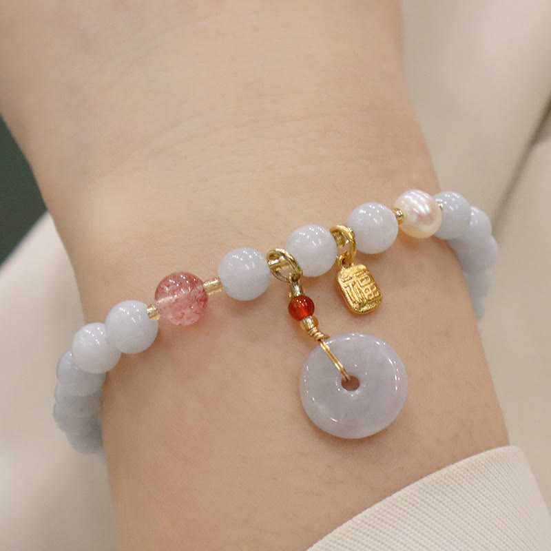 KarmaRipple's Authentic Aquamarine Chalcedony Serenity Rabbit Gourd Cat Talisman Bracelet p6