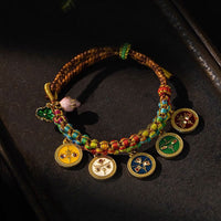 KarmaRipple's Tibetan Colorful Rope Five God Of Wealth Fortune Braid Bracelet