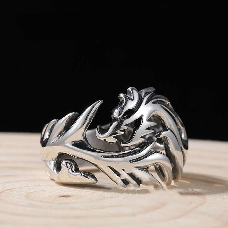 KarmaRipple's Dragon Pattern Protection Strength Adjustable Ring p11
