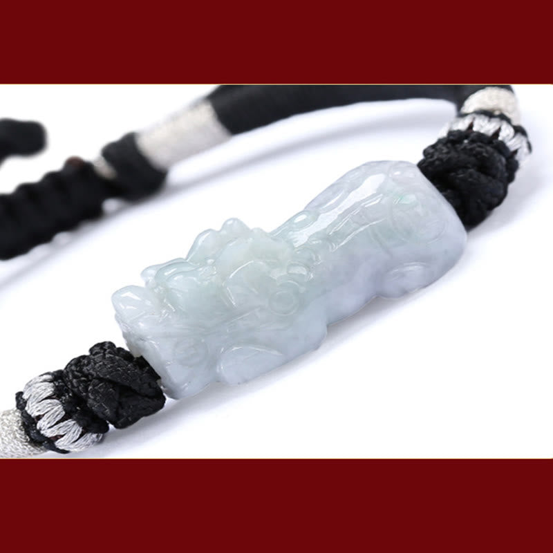 KarmaRipple's Handmade Authentic Jade PiXiu Fortune Prosperity Woven String Bracelet p7