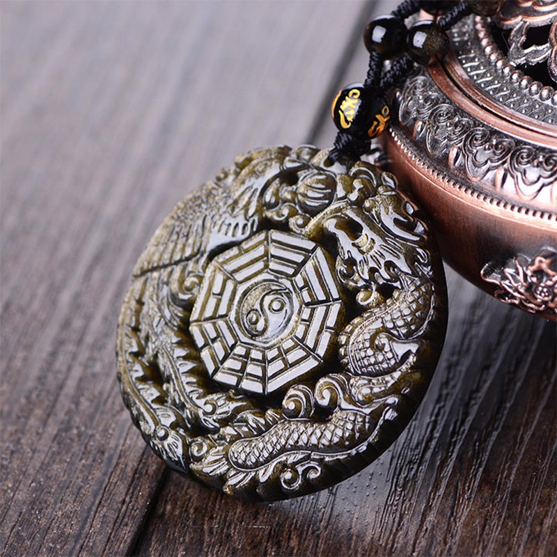 KarmaRipple's Golden Obsidian Balancing Energy Pendant Necklace p6