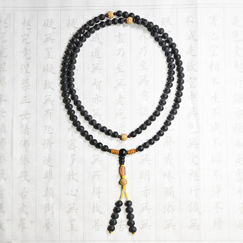 KarmaRipple's Tibetan Mala Cypress Bodhi Seed Red Agate Balancing Bracelet p10